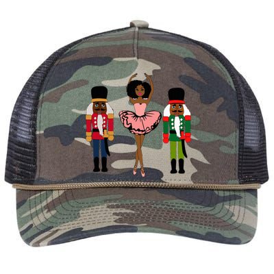 Sugar Plum Fairy Black Nutcracker Christmas African American  Retro Rope Trucker Hat Cap