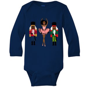 Sugar Plum Fairy Black Nutcracker Christmas African American  Baby Long Sleeve Bodysuit