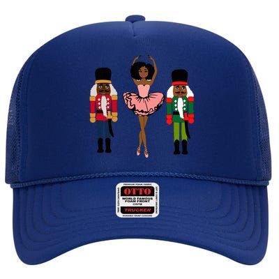 Sugar Plum Fairy Black Nutcracker Christmas African American  High Crown Mesh Back Trucker Hat