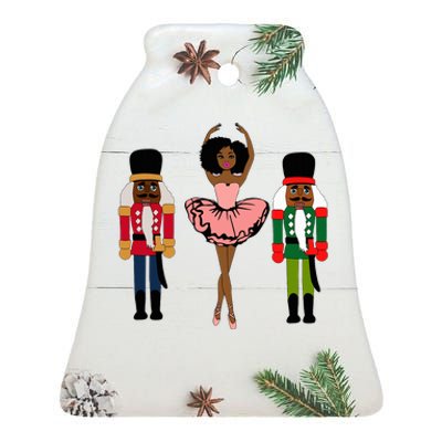 Sugar Plum Fairy Black Nutcracker Christmas African American  Ceramic Bell Ornament