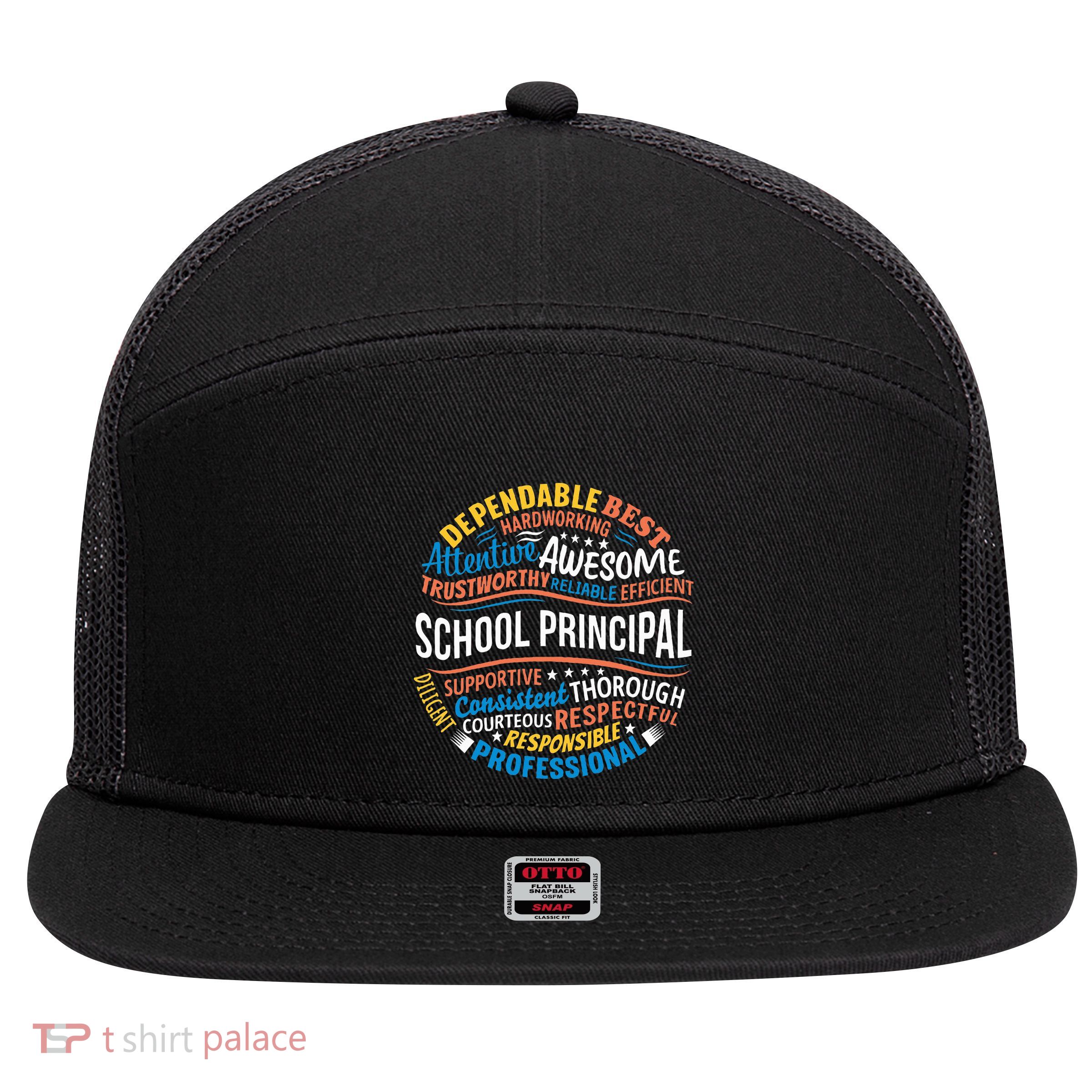 School Principal Funny Appreciation Principal Gifts 7 Panel Mesh Trucker Snapback Hat