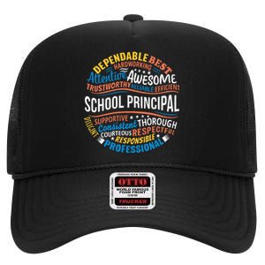 School Principal Funny Appreciation Principal Gifts High Crown Mesh Back Trucker Hat