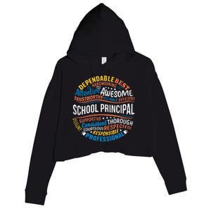 School Principal Funny Appreciation Principal Gifts Crop Fleece Hoodie