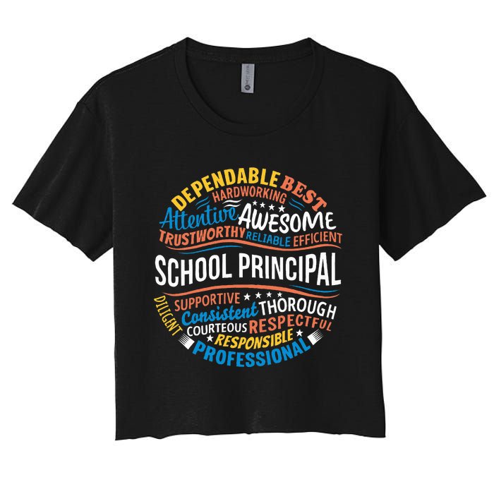 School Principal Funny Appreciation Principal Gifts Women's Crop Top Tee