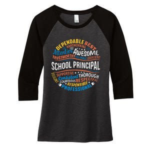 School Principal Funny Appreciation Principal Gifts Women's Tri-Blend 3/4-Sleeve Raglan Shirt