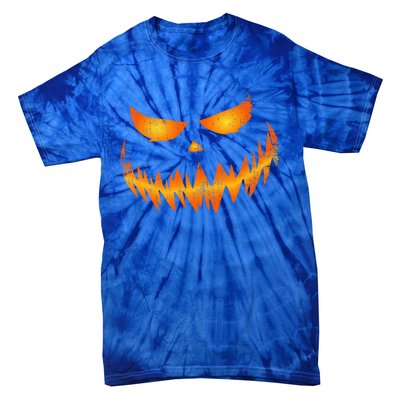 Scary Pumpkin Face Jack O Lantern For Halloween Funny Gift Tie-Dye T-Shirt