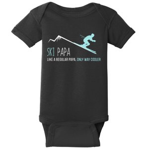 Ski Papa  Funny Cute Winter Skiing Gift Baby Bodysuit