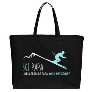 Ski Papa  Funny Cute Winter Skiing Gift Cotton Canvas Jumbo Tote