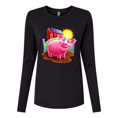 Smiling Pig Farm Womens Cotton Relaxed Long Sleeve T-Shirt