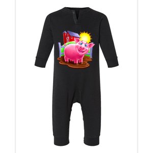 Smiling Pig Farm Infant Fleece One Piece