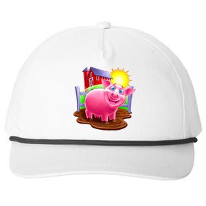 Smiling Pig Farm Snapback Five-Panel Rope Hat