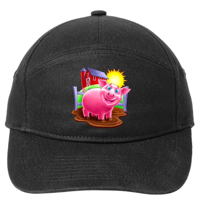 Smiling Pig Farm 7-Panel Snapback Hat