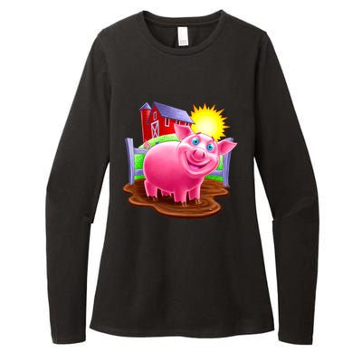 Smiling Pig Farm Womens CVC Long Sleeve Shirt