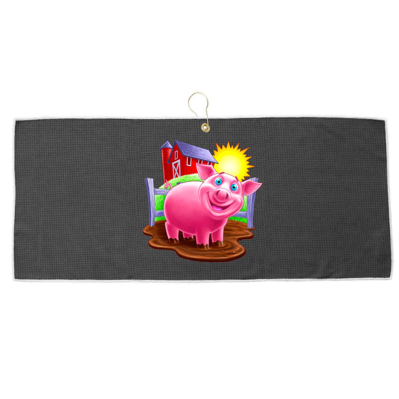 Smiling Pig Farm Large Microfiber Waffle Golf Towel