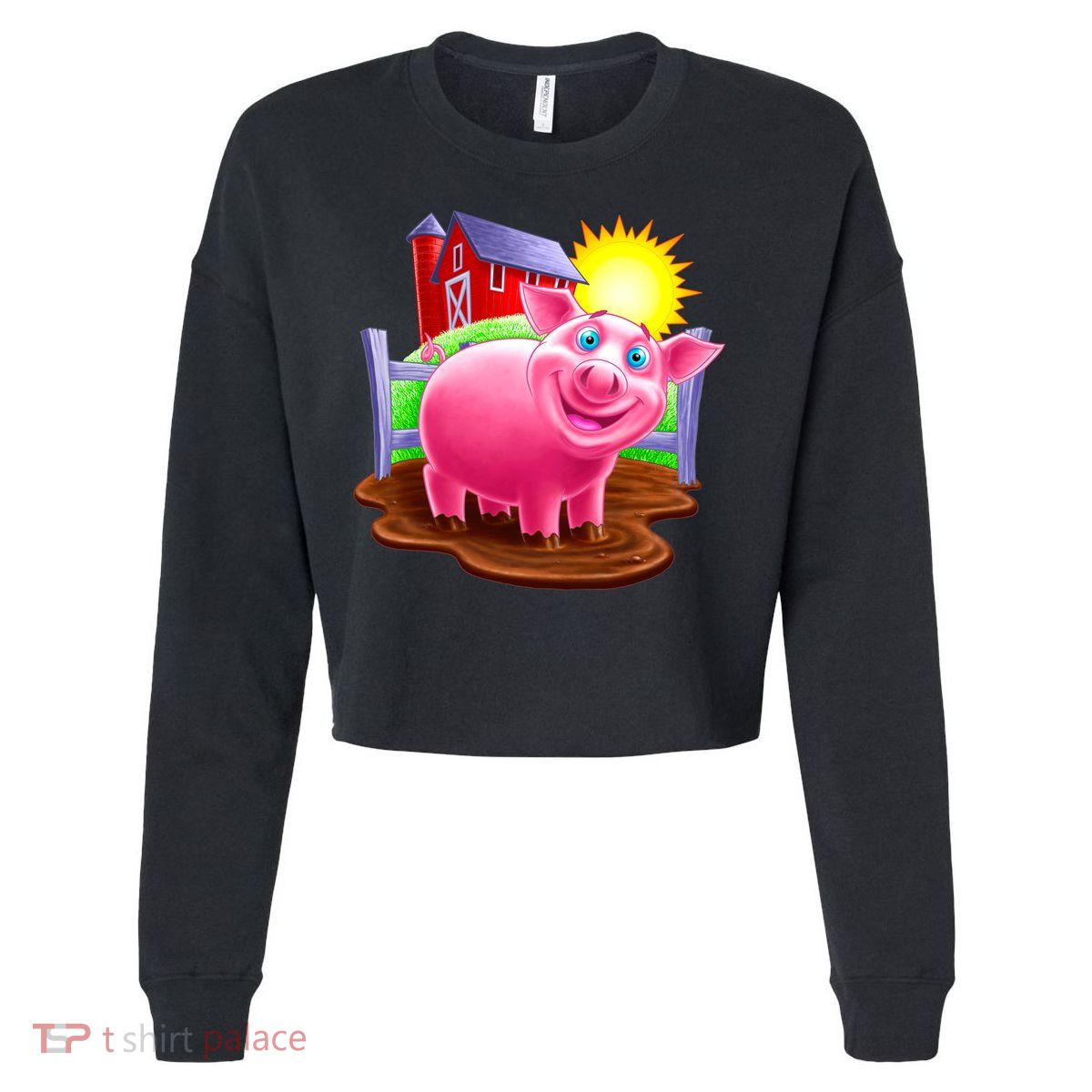 Smiling Pig Farm Cropped Pullover Crew