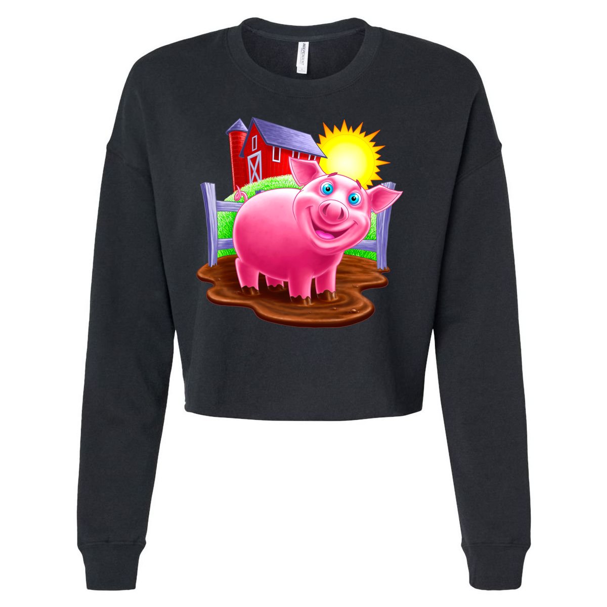 Smiling Pig Farm Cropped Pullover Crew