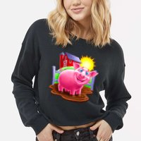 Smiling Pig Farm Cropped Pullover Crew