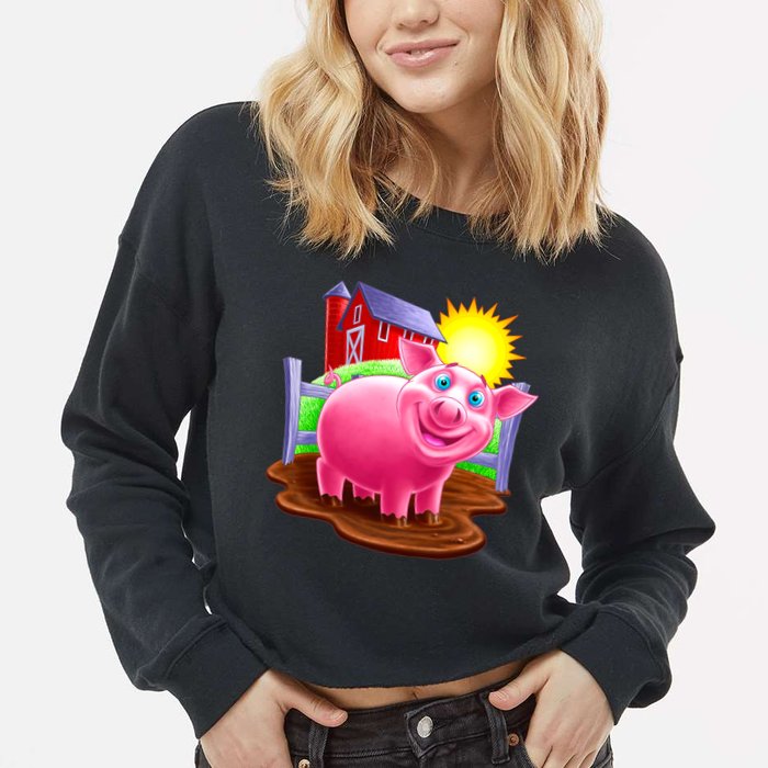 Smiling Pig Farm Cropped Pullover Crew