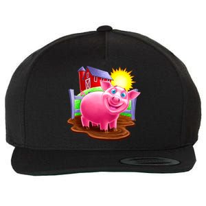 Smiling Pig Farm Wool Snapback Cap