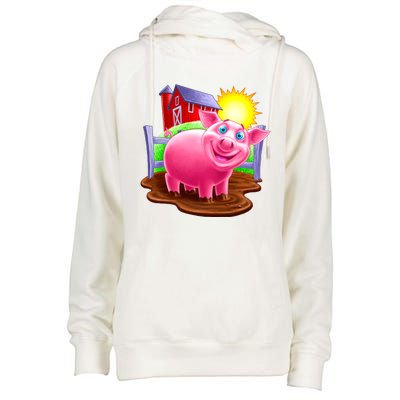 Smiling Pig Farm Womens Funnel Neck Pullover Hood