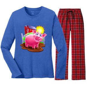 Smiling Pig Farm Women's Long Sleeve Flannel Pajama Set 