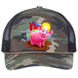 Smiling Pig Farm Retro Rope Trucker Hat Cap