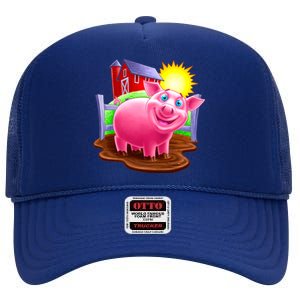 Smiling Pig Farm High Crown Mesh Back Trucker Hat