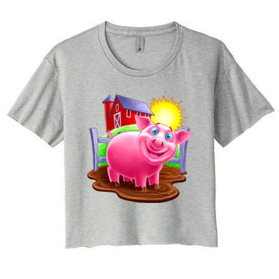 Smiling Pig Farm Women's Crop Top Tee