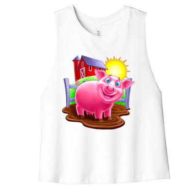 Smiling Pig Farm Women's Racerback Cropped Tank