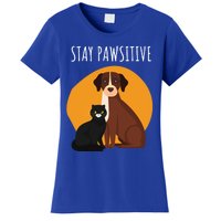 Stay Pawsitive Funny Cats And Dogs Gift Women's T-Shirt