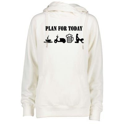 Scooter Plan For Day Cool Cheeky Scooter Gift Womens Funnel Neck Pullover Hood