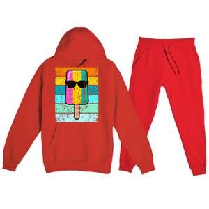 Summer Popsicle Funny Ice Cream Beach Pool Party Premium Hooded Sweatsuit Set