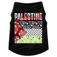 Support Palestine Flag Traditional Keffiyeh Floral Patterns Doggie Tank