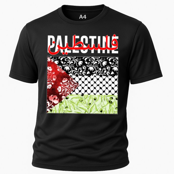Support Palestine Flag Traditional Keffiyeh Floral Patterns Performance Shirt