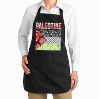 Support Palestine Flag Traditional Keffiyeh Floral Patterns Apron