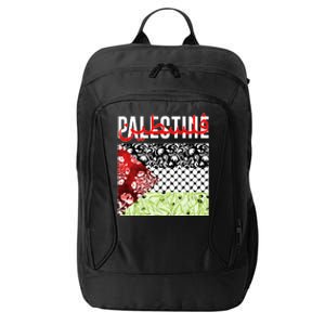 Support Palestine Flag Traditional Keffiyeh Floral Patterns City Backpack