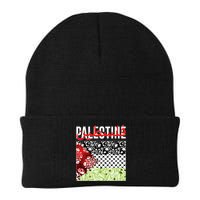 Support Palestine Flag Traditional Keffiyeh Floral Patterns Beanie