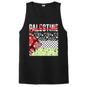 Support Palestine Flag Traditional Keffiyeh Floral Patterns PosiCharge Competitor Tank