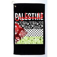 Support Palestine Flag Traditional Keffiyeh Floral Patterns Golf Towel