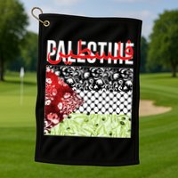 Support Palestine Flag Traditional Keffiyeh Floral Patterns Golf Towel