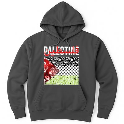 Support Palestine Flag Traditional Keffiyeh Floral Patterns Hoodie