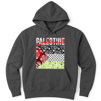 Support Palestine Flag Traditional Keffiyeh Floral Patterns Hoodie