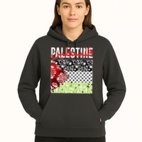 Support Palestine Flag Traditional Keffiyeh Floral Patterns Hoodie