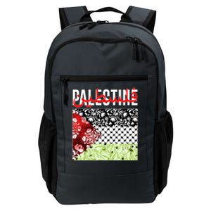 Support Palestine Flag Traditional Keffiyeh Floral Patterns Daily Commute Backpack