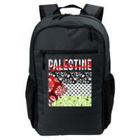 Support Palestine Flag Traditional Keffiyeh Floral Patterns Daily Commute Backpack