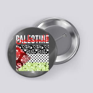 Support Palestine Flag Traditional Keffiyeh Floral Patterns Button