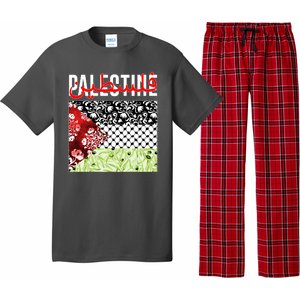 Support Palestine Flag Traditional Keffiyeh Floral Patterns Pajama Set