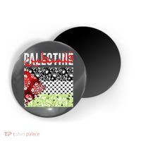 Support Palestine Flag Traditional Keffiyeh Floral Patterns Magnet