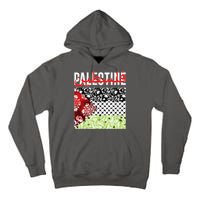 Support Palestine Flag Traditional Keffiyeh Floral Patterns Tall Hoodie