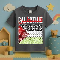 Support Palestine Flag Traditional Keffiyeh Floral Patterns Toddler T-Shirt